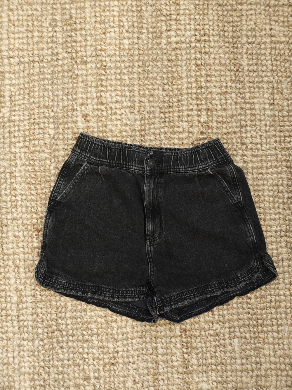 American Eagle Outfitters Black High-Waist Denim Shorts